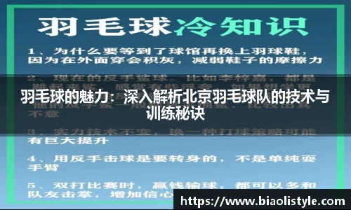 羽毛球的魅力：深入解析北京羽毛球队的技术与训练秘诀
